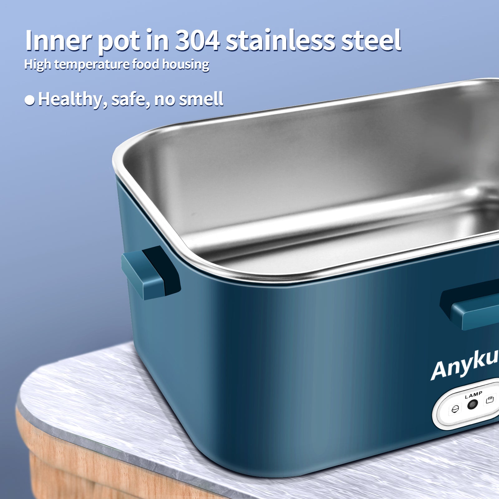 Anykuu 100W Electric Lunch Box 1.8L 3 in 1 Electric Lunch Box Portable Electric Bowl 12V/24V/220V for Car Truck and Work Thermal Lunch Box with Thermal Bag Stainless Steel Cutlery